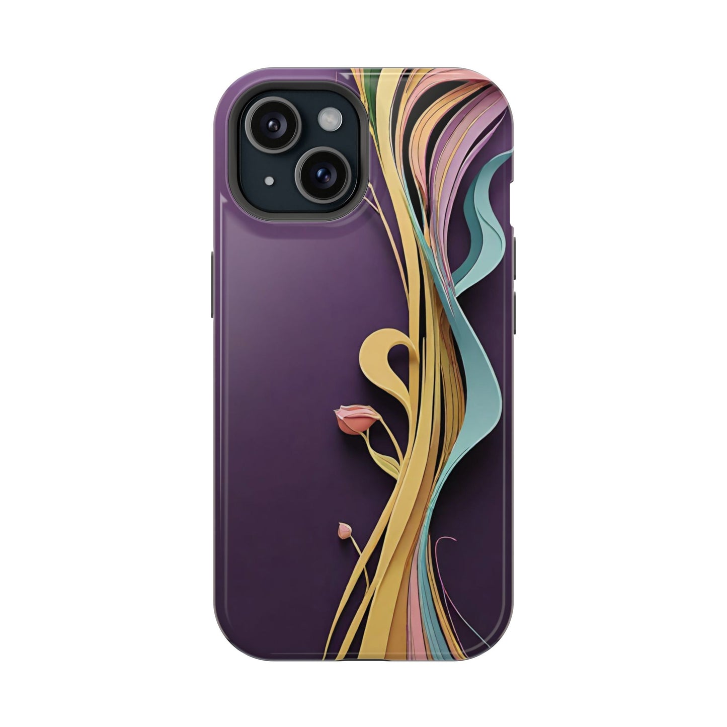 Paper-Cut: Abstract Flow on Plum (Phone Case)