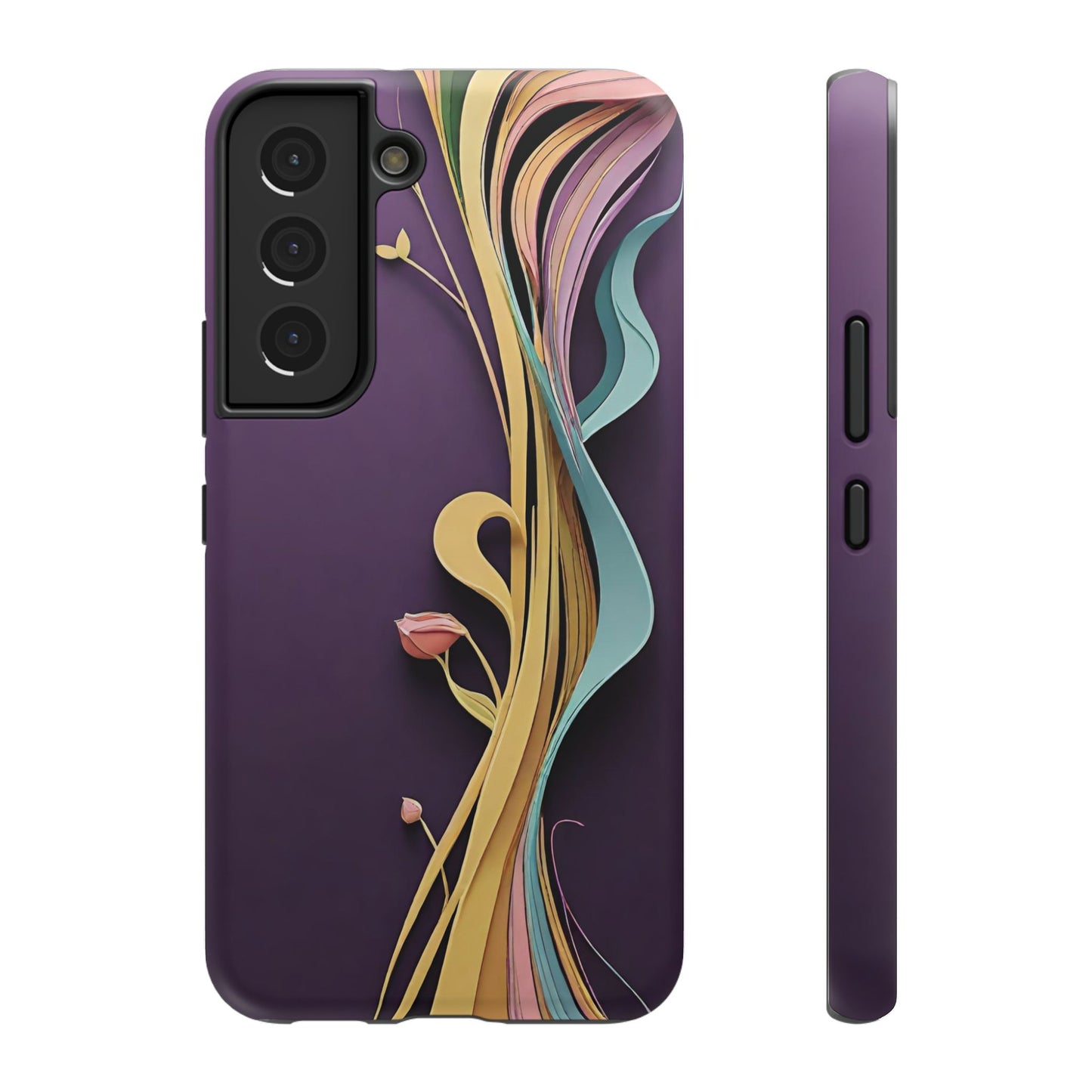 Paper-Cut: Abstract Flow on Plum (Phone Case)