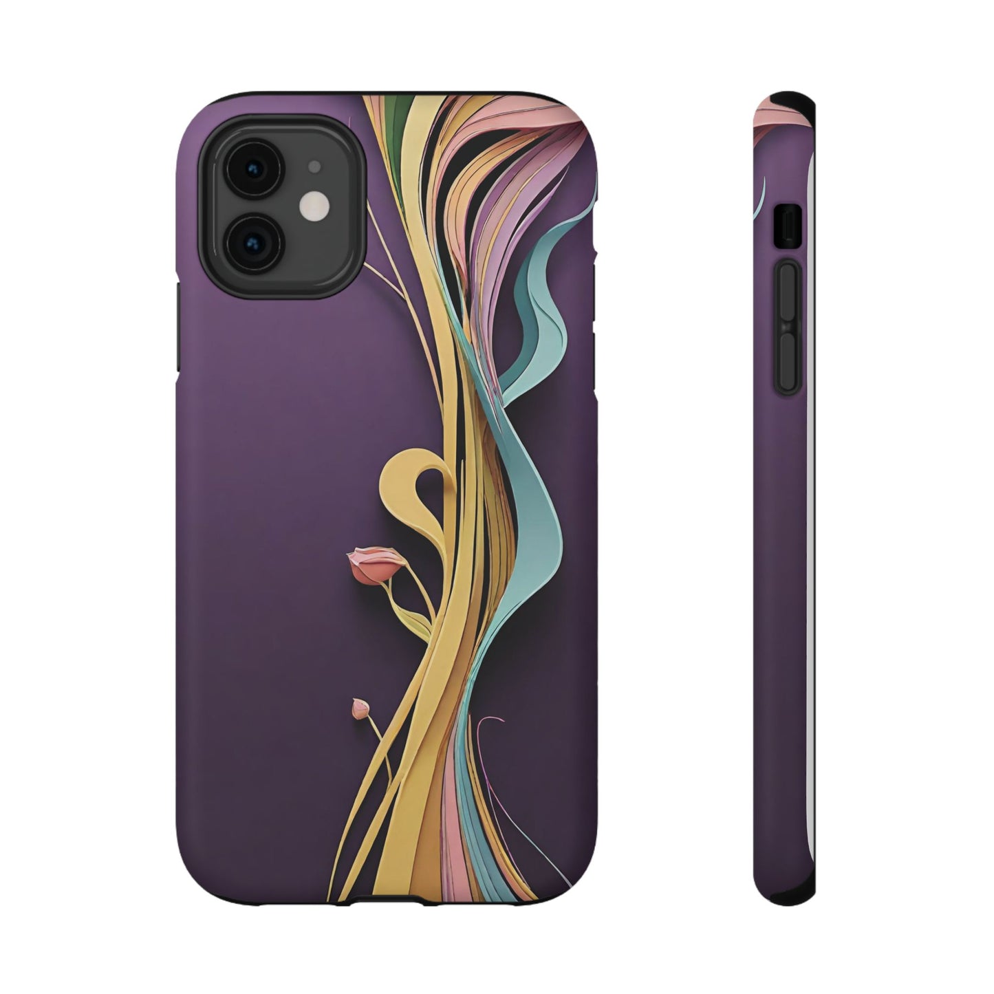 Paper-Cut: Abstract Flow on Plum (Phone Case)