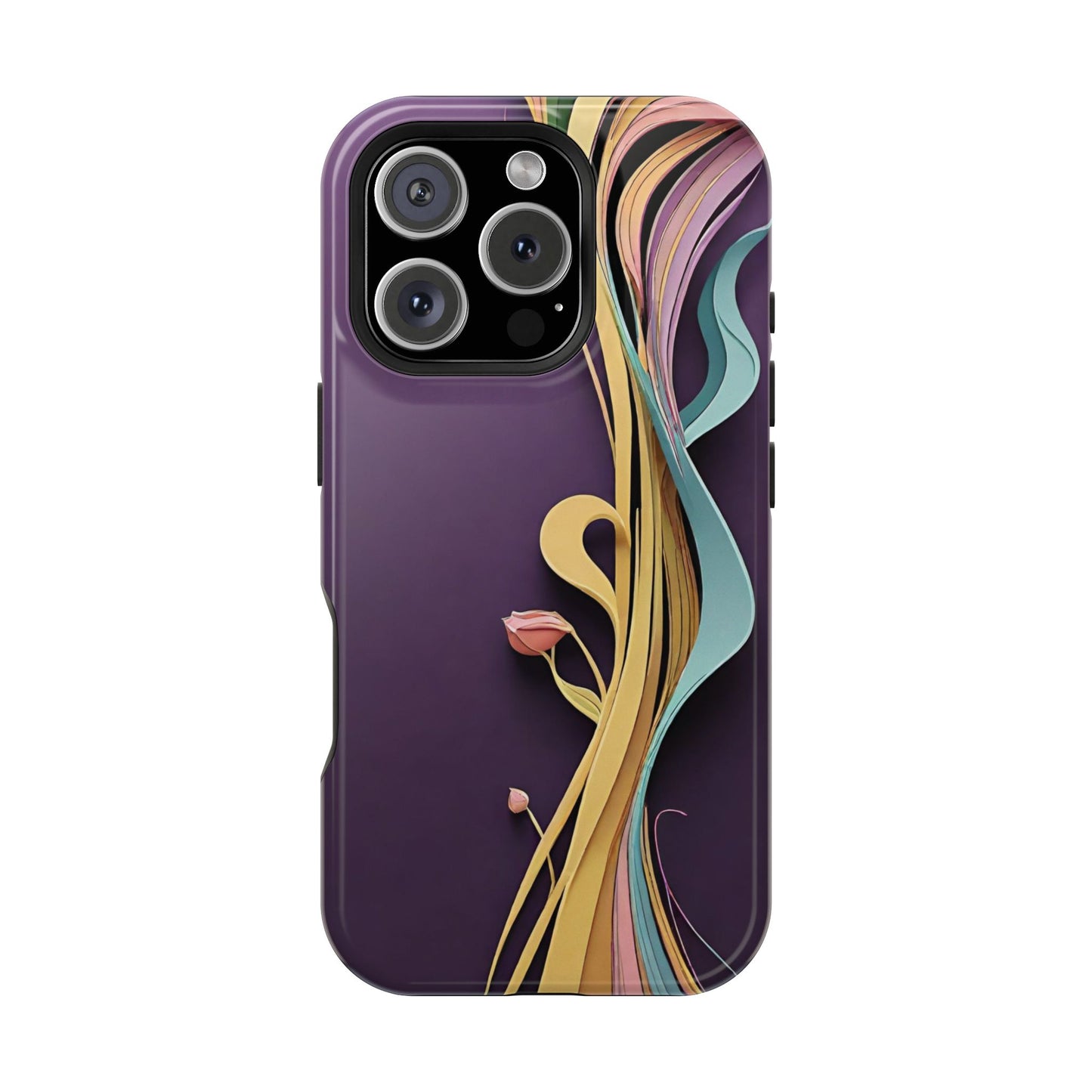 Paper-Cut: Abstract Flow on Plum (Phone Case)