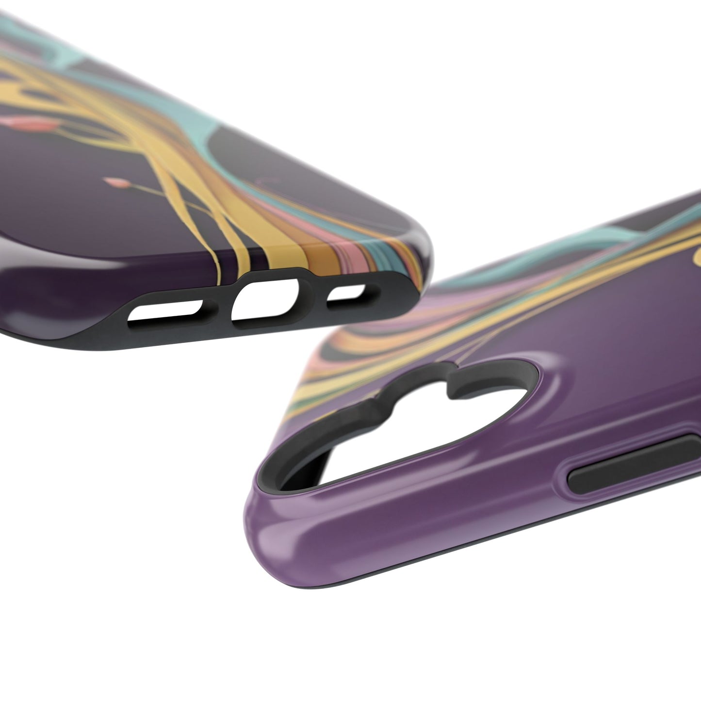 Paper-Cut: Abstract Flow on Plum (Phone Case)