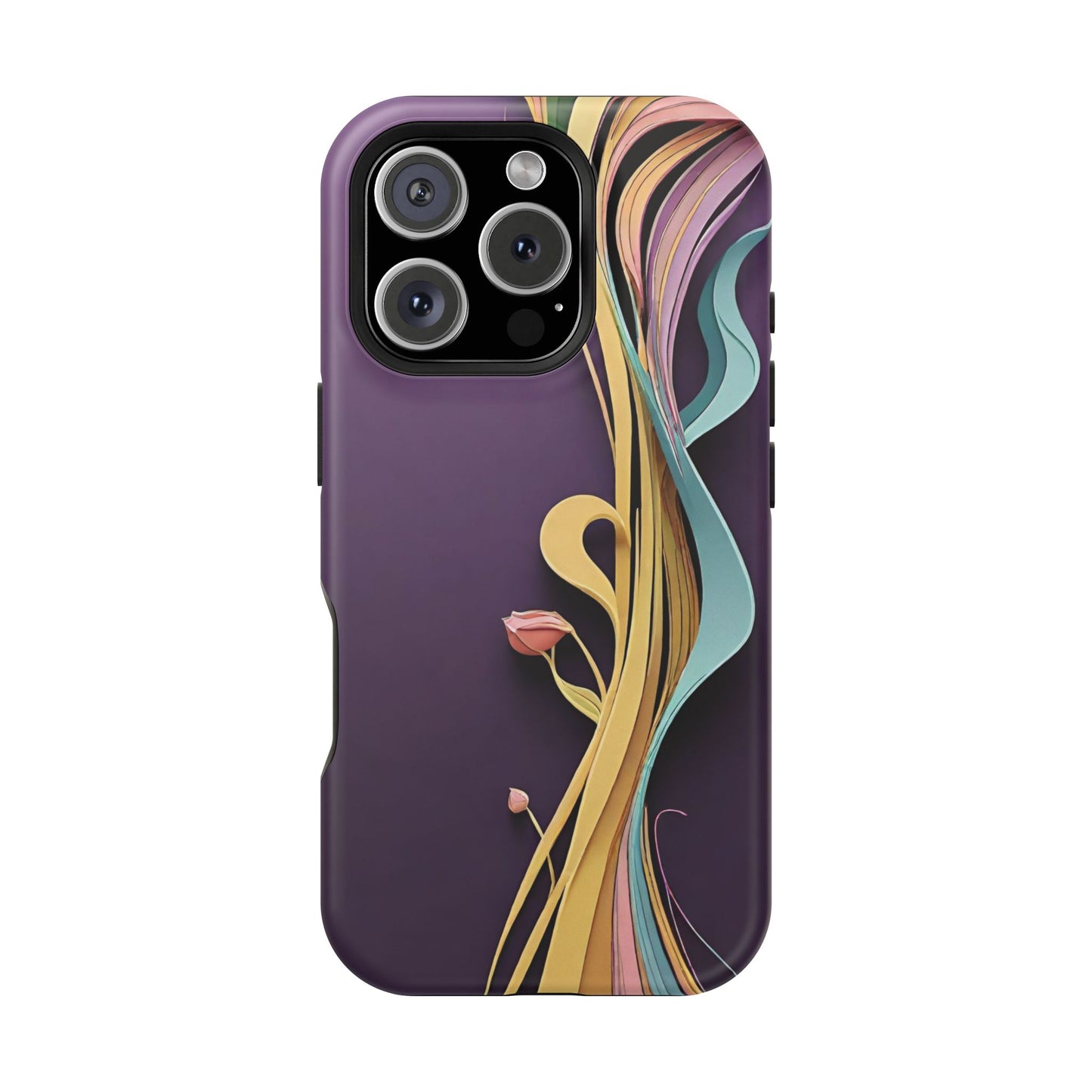 Paper-Cut: Abstract Flow on Plum (Phone Case)