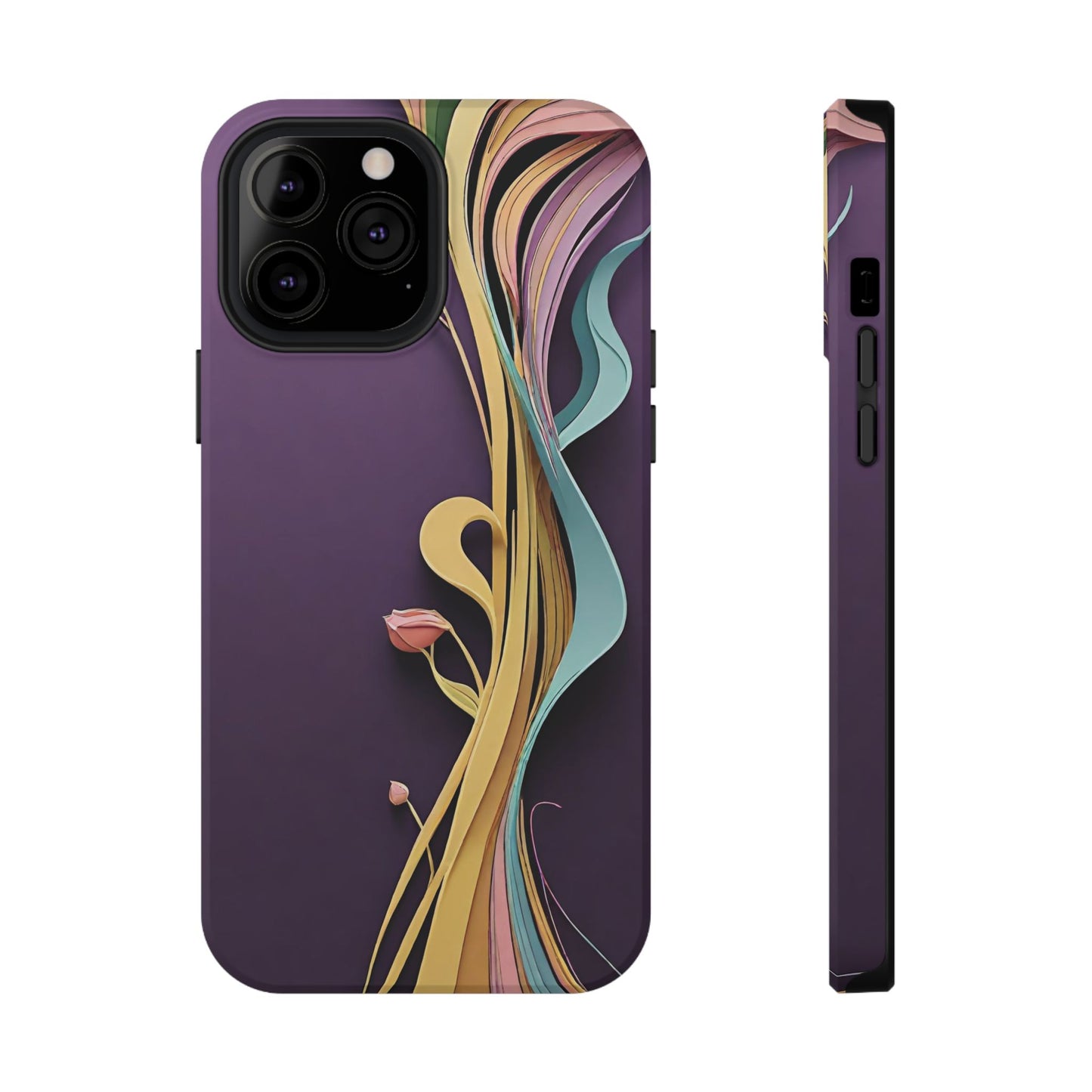 Paper-Cut: Abstract Flow on Plum (Phone Case)