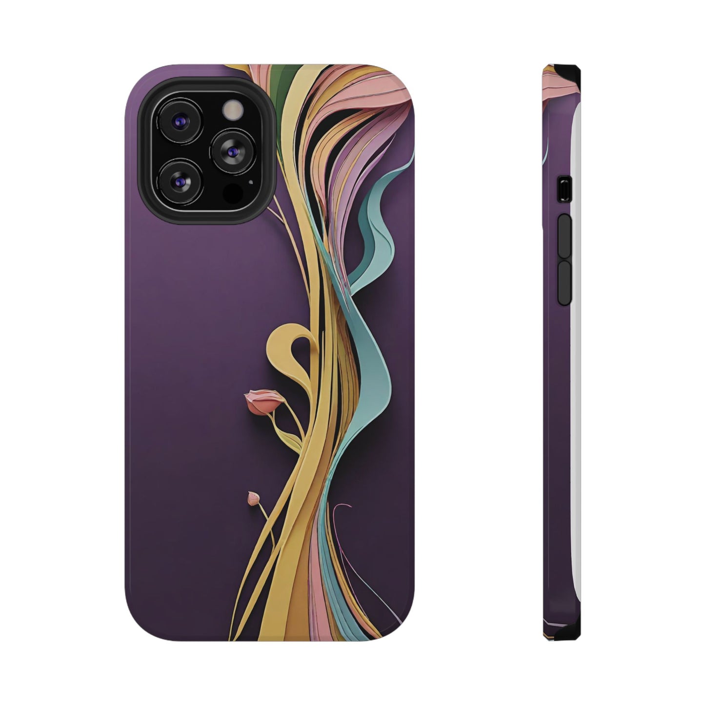 Paper-Cut: Abstract Flow on Plum (Phone Case)