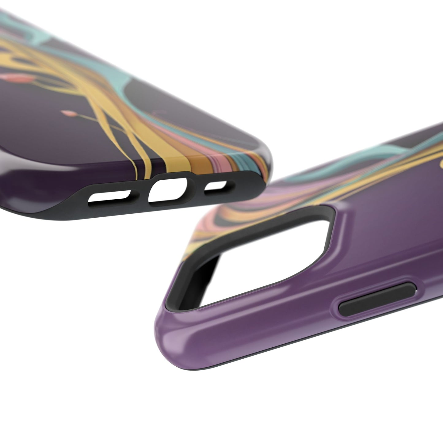 Paper-Cut: Abstract Flow on Plum (Phone Case)