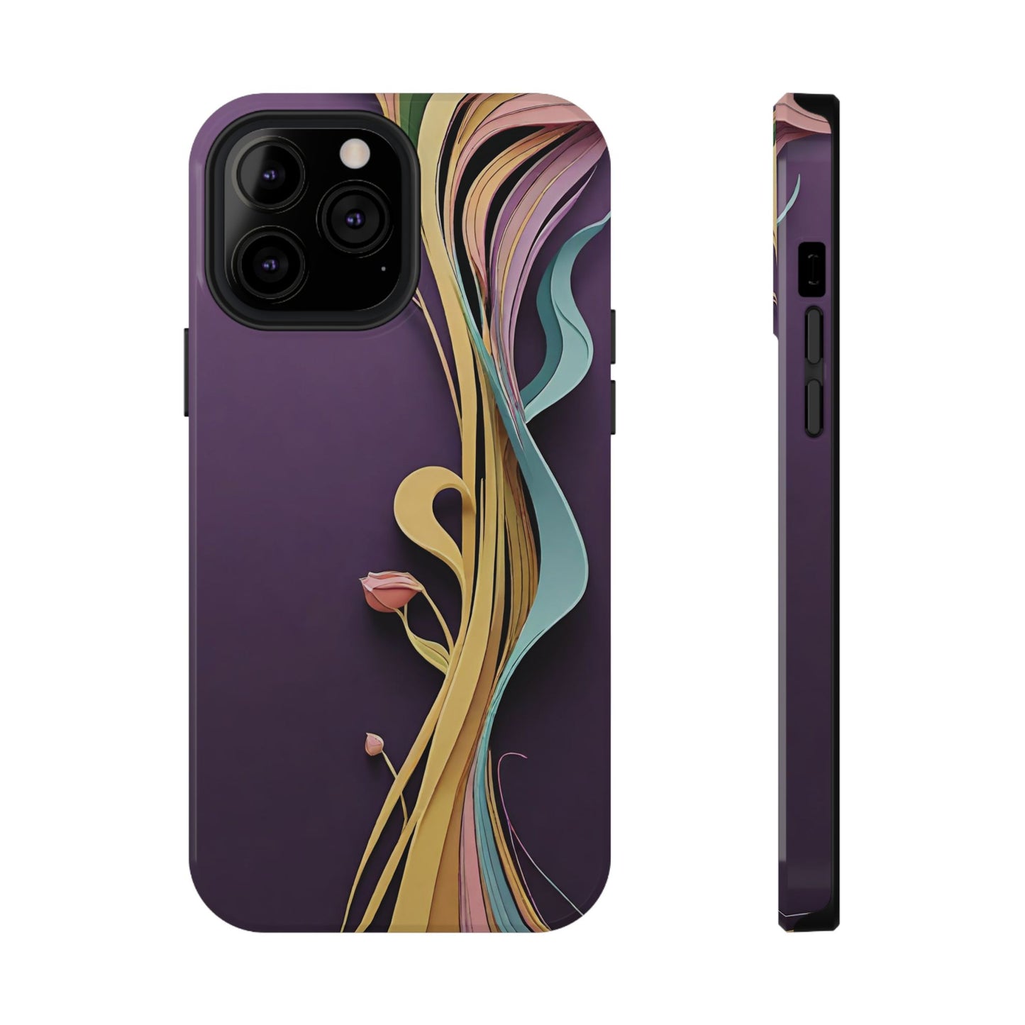 Paper-Cut: Abstract Flow on Plum (Phone Case)