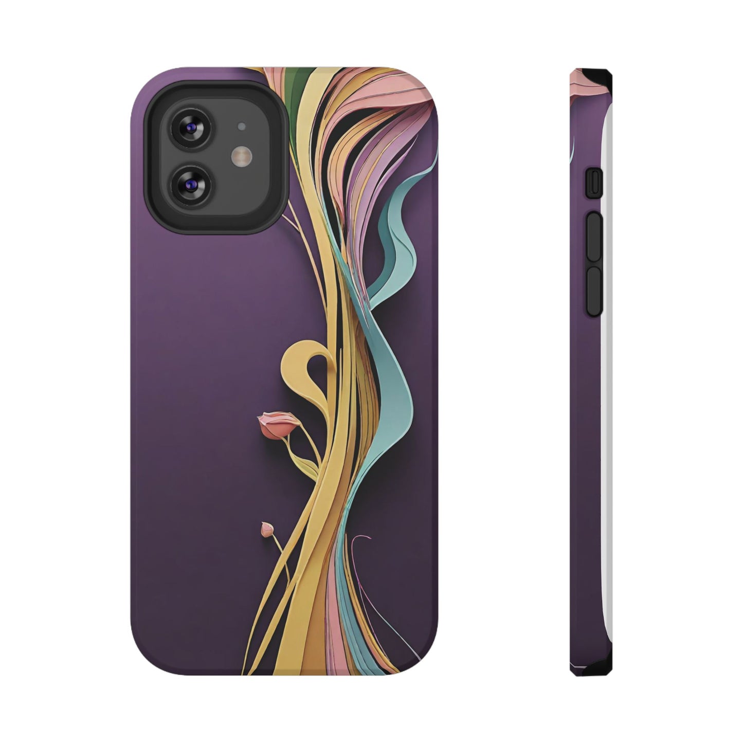 Paper-Cut: Abstract Flow on Plum (Phone Case)