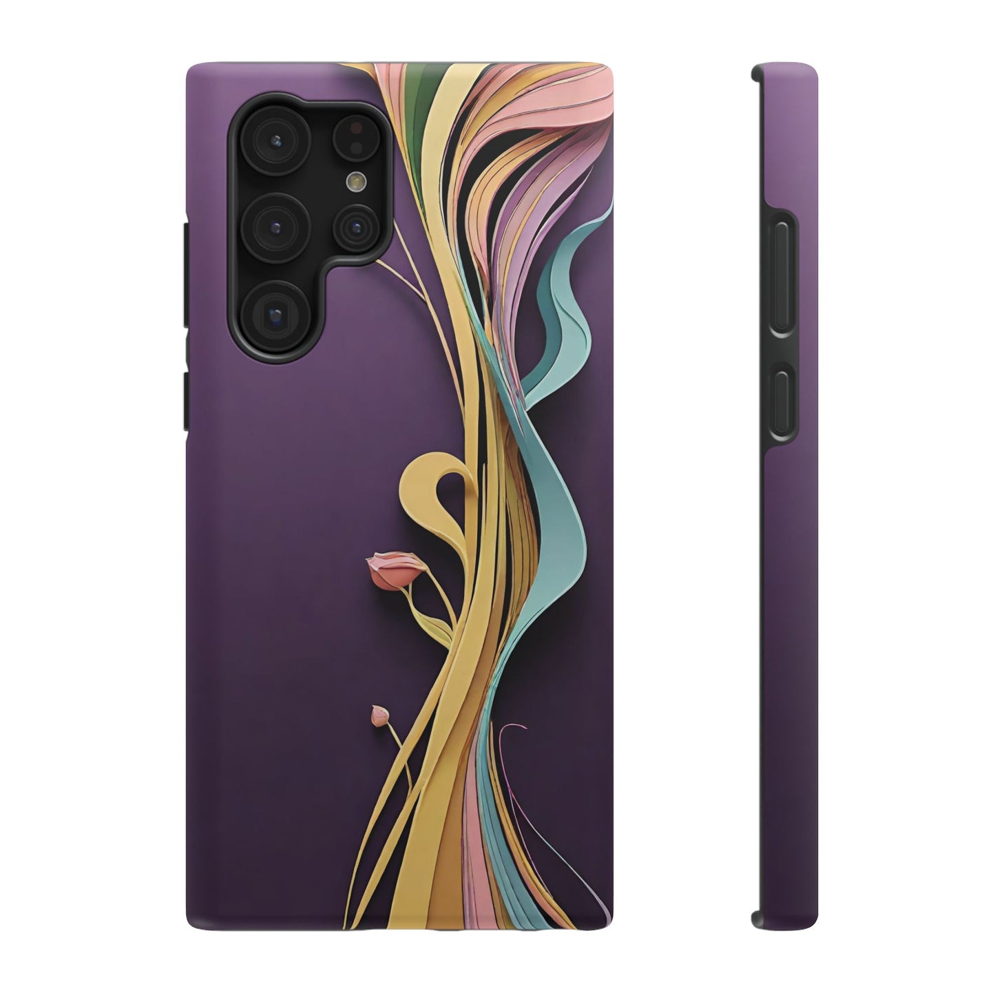 Paper-Cut: Abstract Flow on Plum (Phone Case)