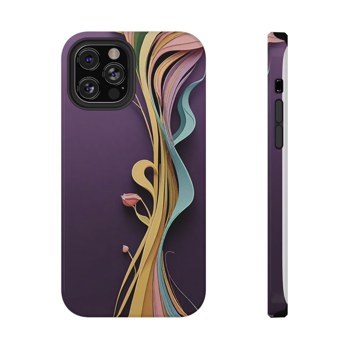 Paper-Cut: Abstract Flow on Plum (Phone Case)