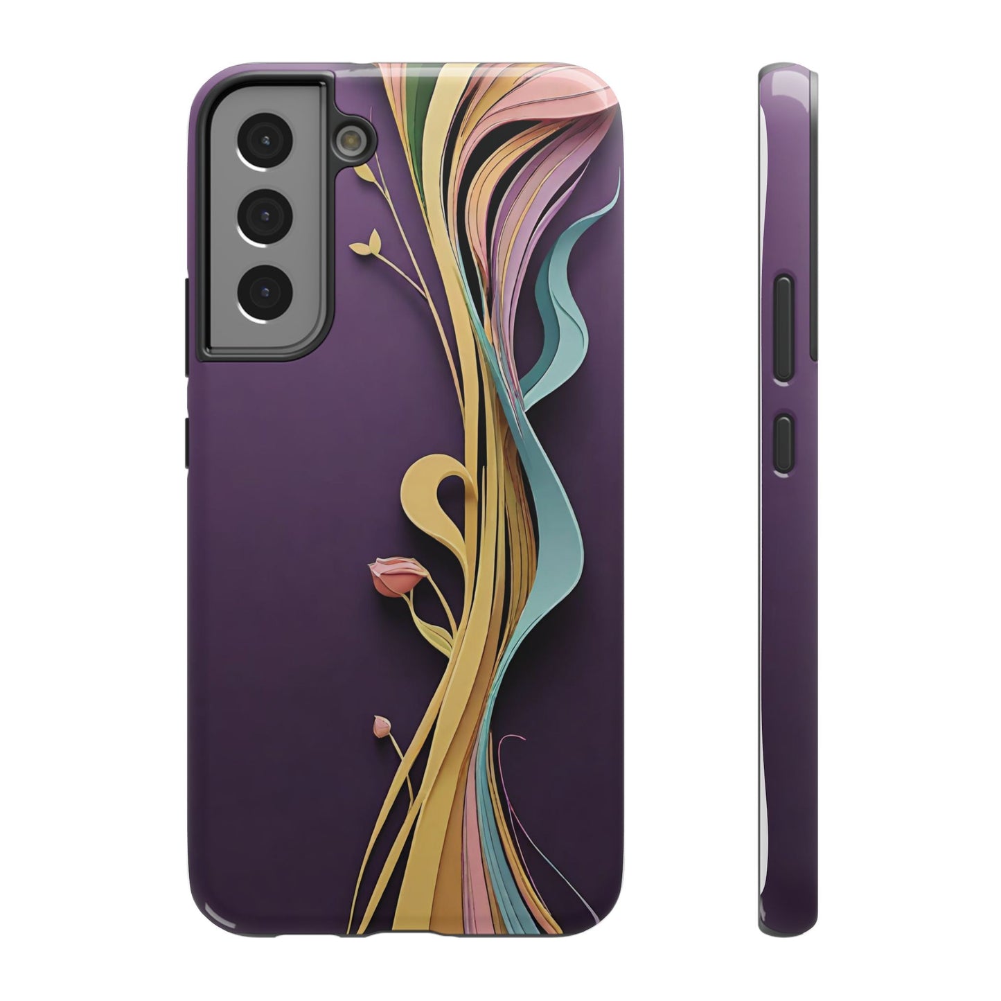 Paper-Cut: Abstract Flow on Plum (Phone Case)