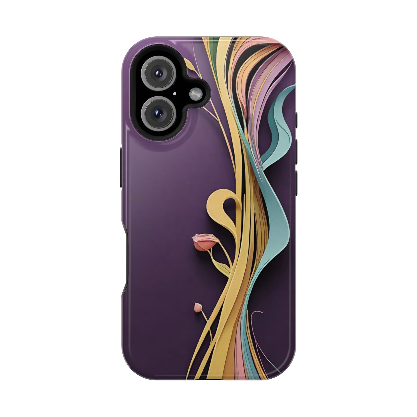 Paper-Cut: Abstract Flow on Plum (Phone Case)