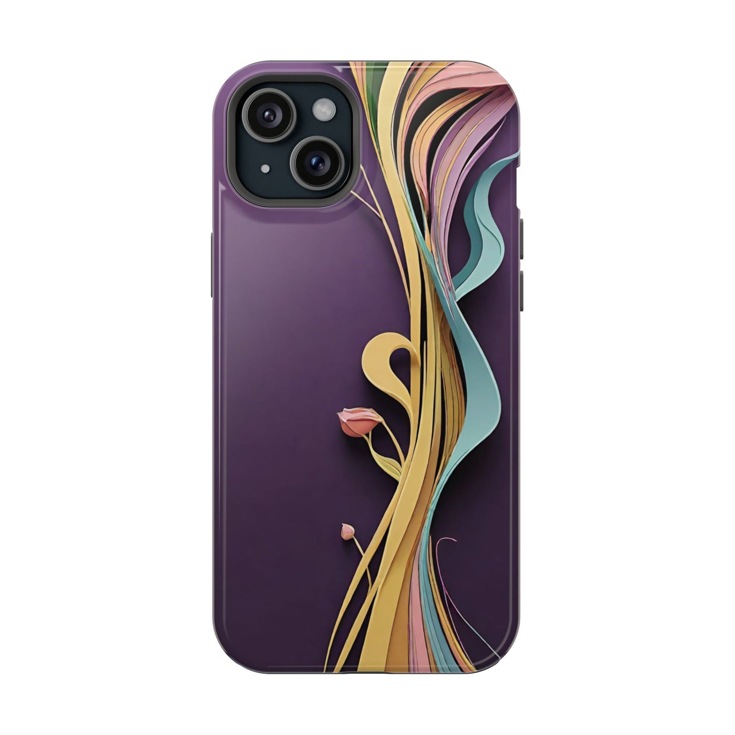 Paper-Cut: Abstract Flow on Plum (Phone Case)