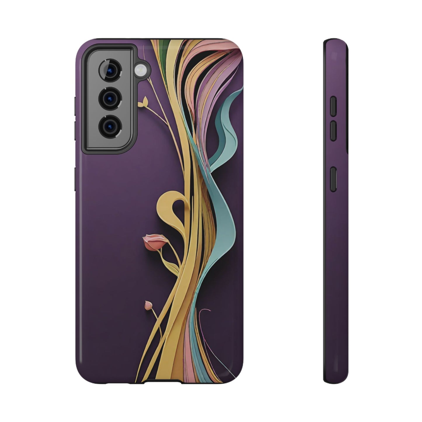 Paper-Cut: Abstract Flow on Plum (Phone Case)