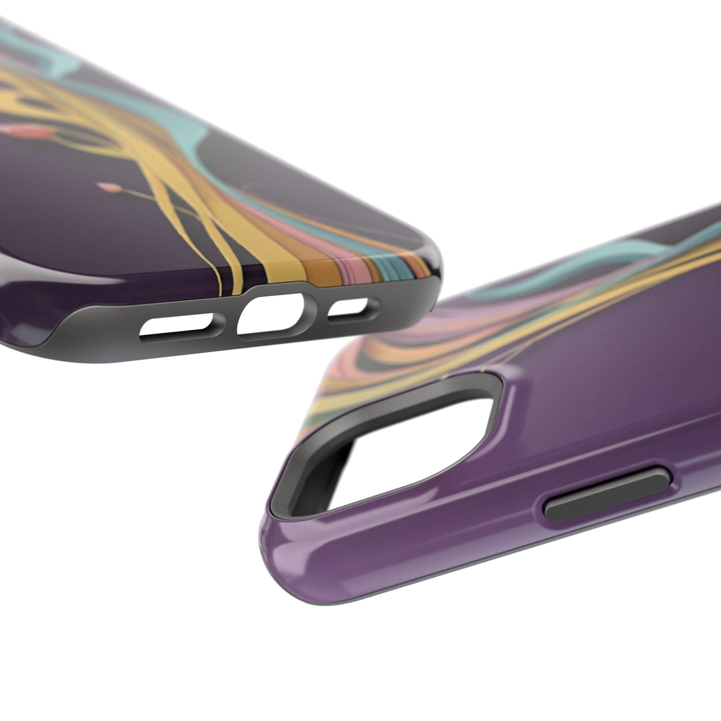 Paper-Cut: Abstract Flow on Plum (Phone Case)