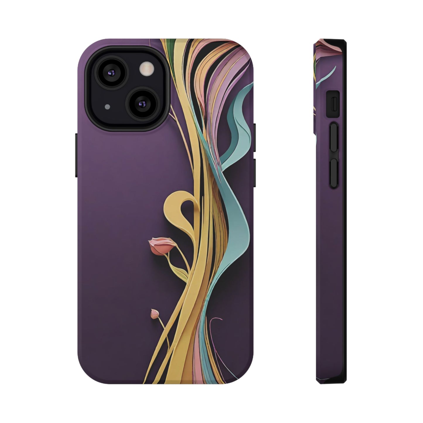 Paper-Cut: Abstract Flow on Plum (Phone Case)