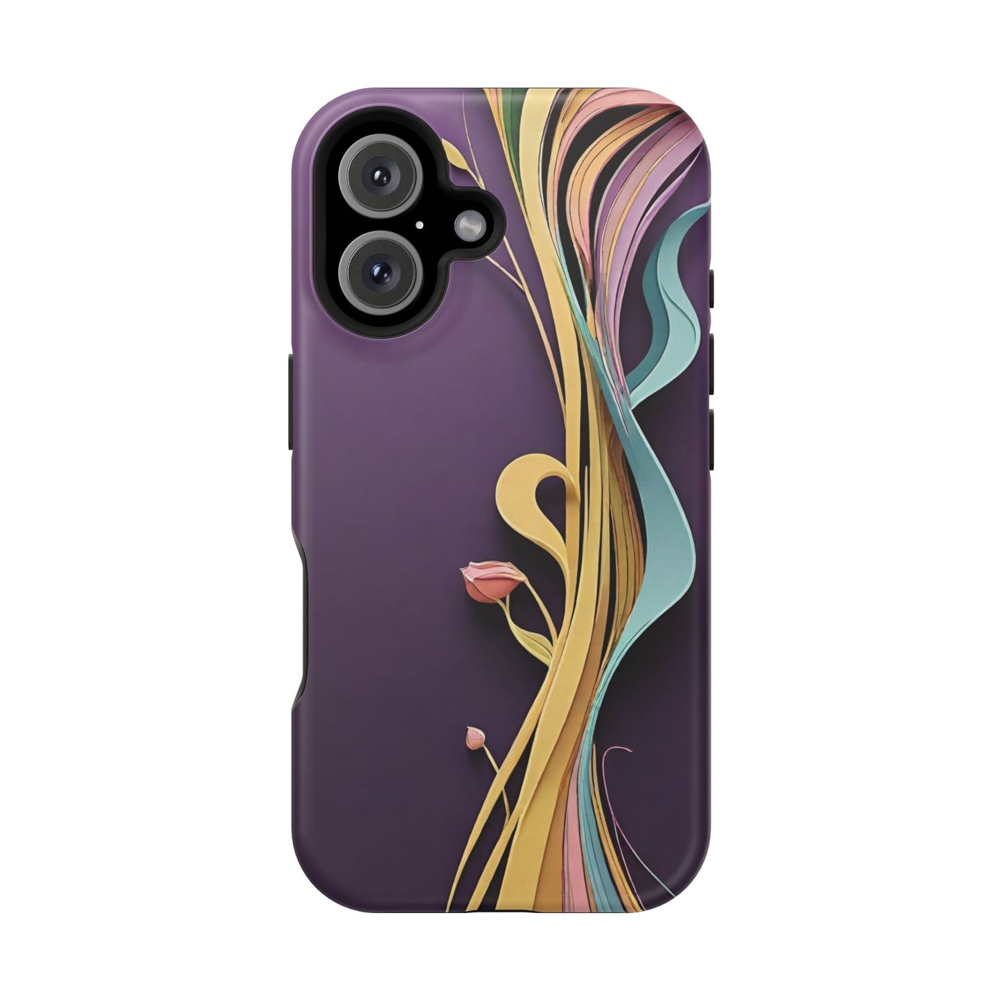 Paper-Cut: Abstract Flow on Plum (Phone Case)