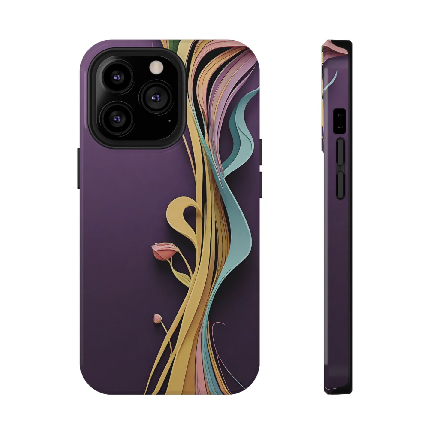 Paper-Cut: Abstract Flow on Plum (Phone Case)