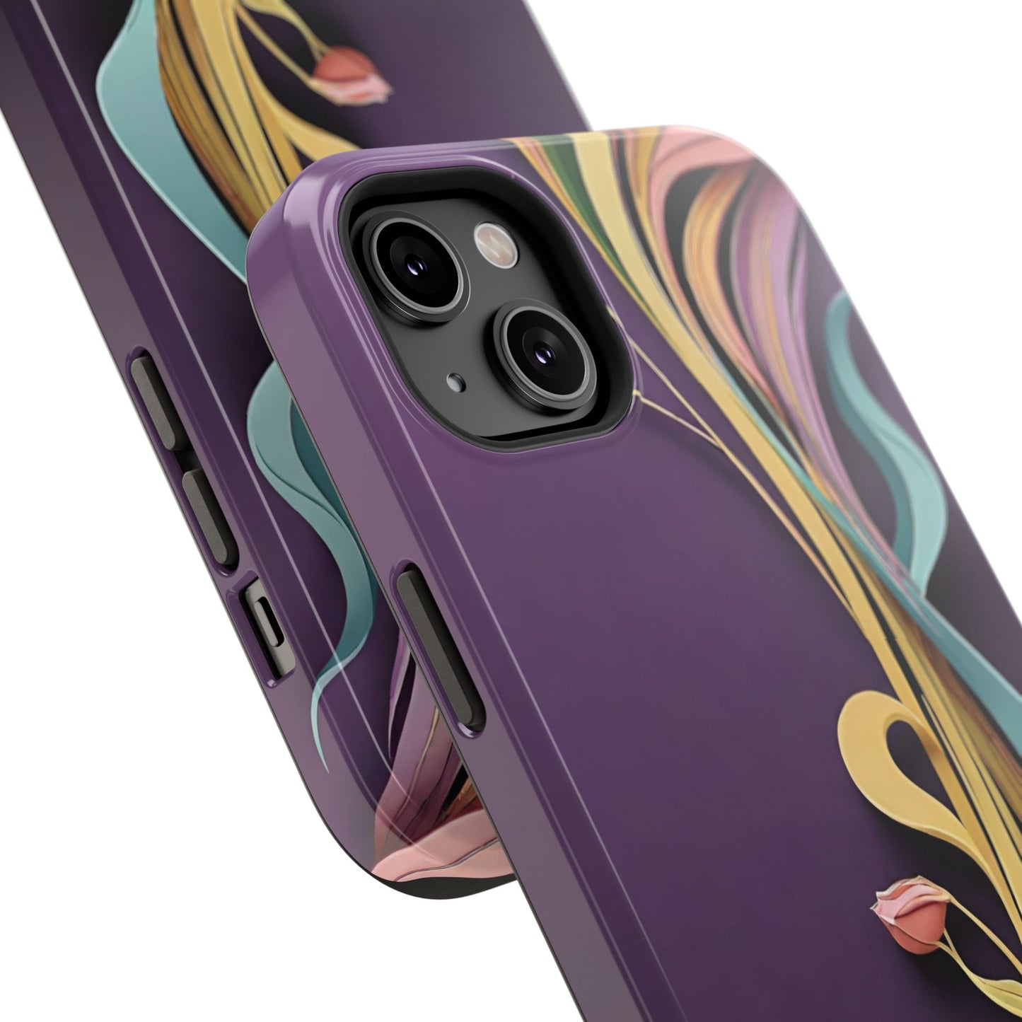 Paper-Cut: Abstract Flow on Plum (Phone Case)