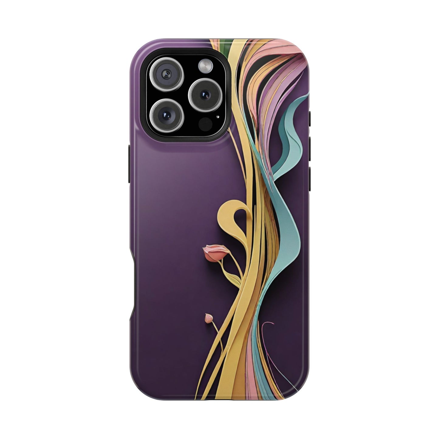 Paper-Cut: Abstract Flow on Plum (Phone Case)