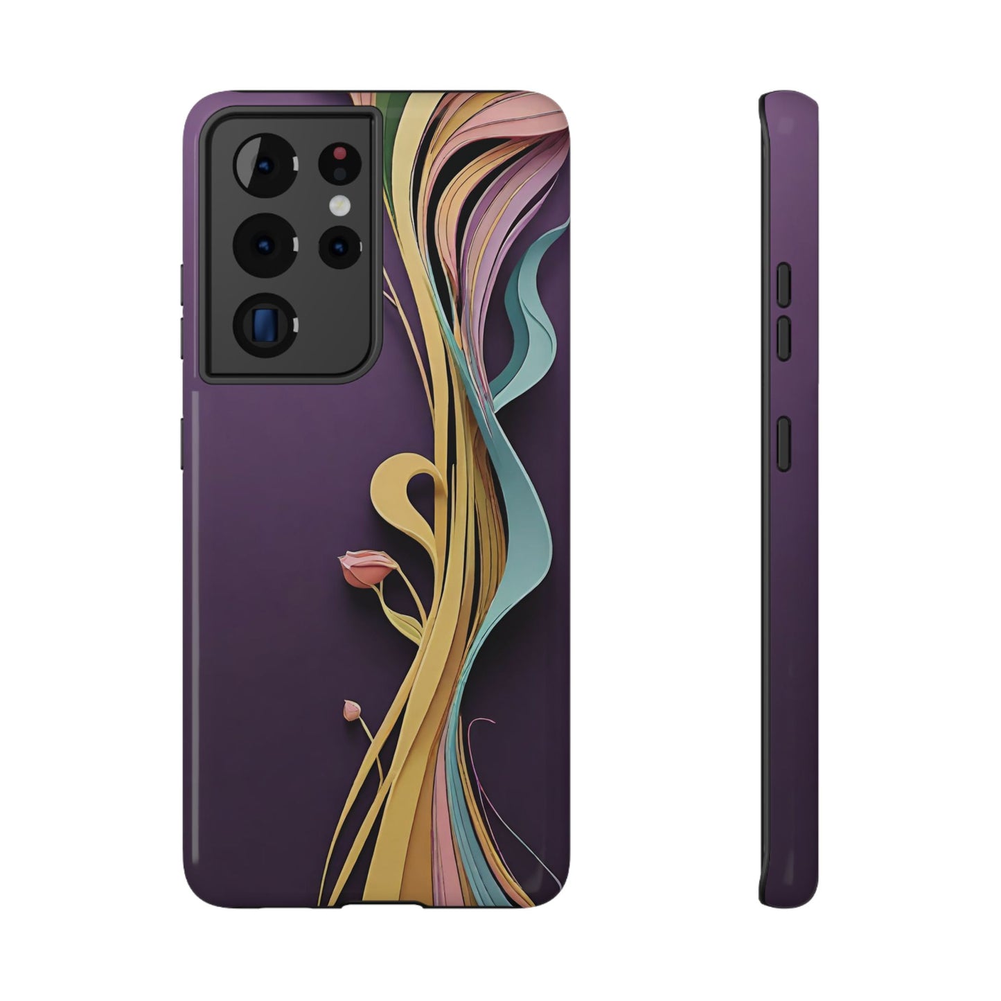 Paper-Cut: Abstract Flow on Plum (Phone Case)