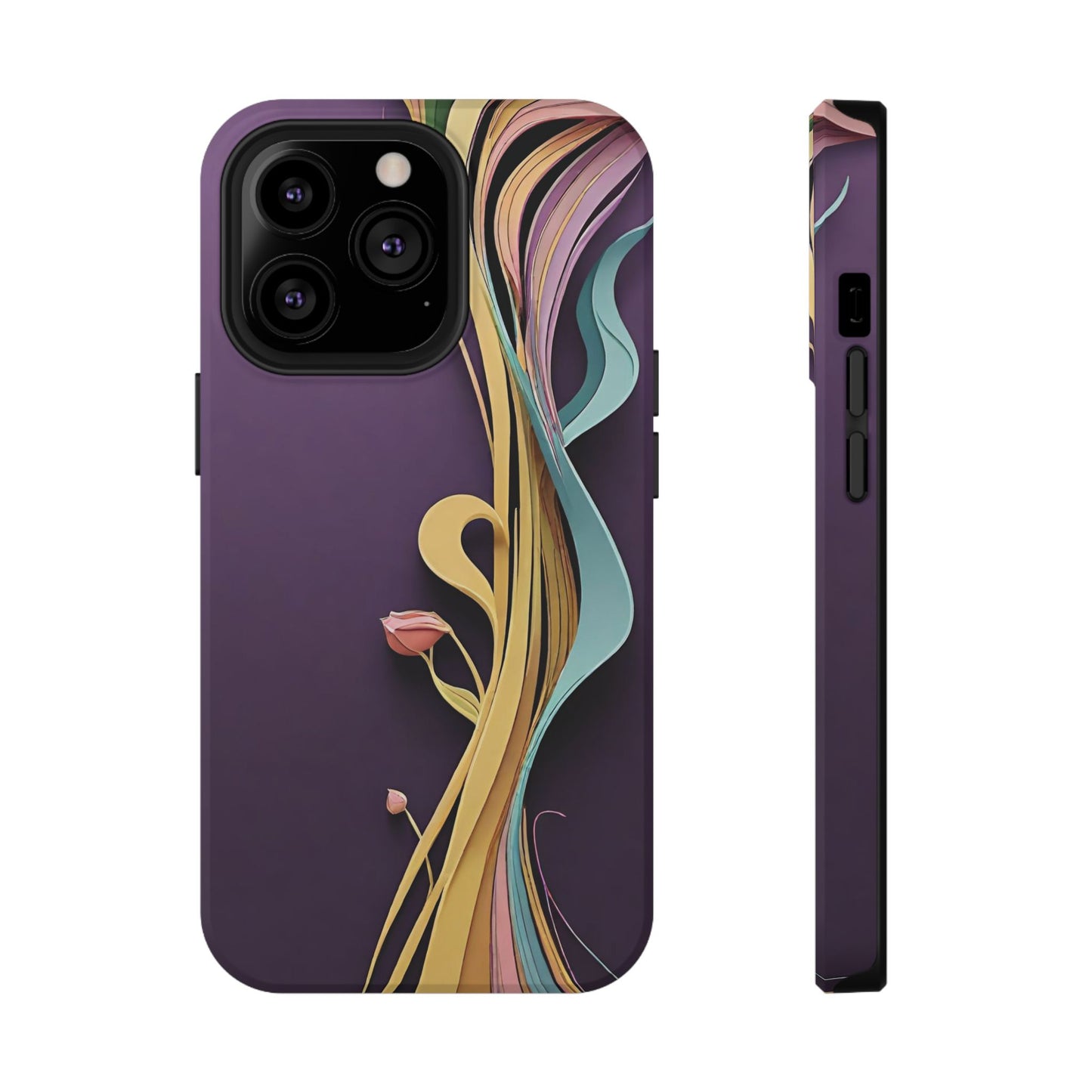 Paper-Cut: Abstract Flow on Plum (Phone Case)