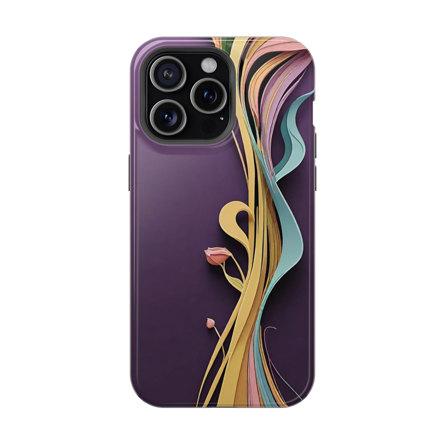 Paper-Cut: Abstract Flow on Plum (Phone Case)