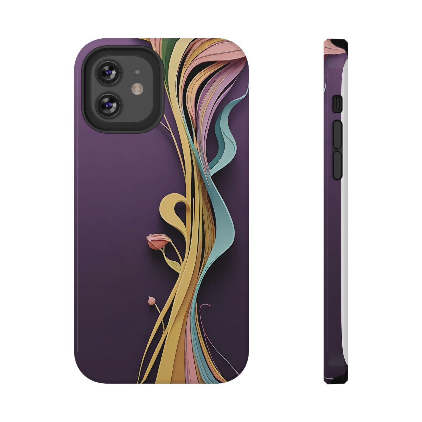 Paper-Cut: Abstract Flow on Plum (Phone Case)