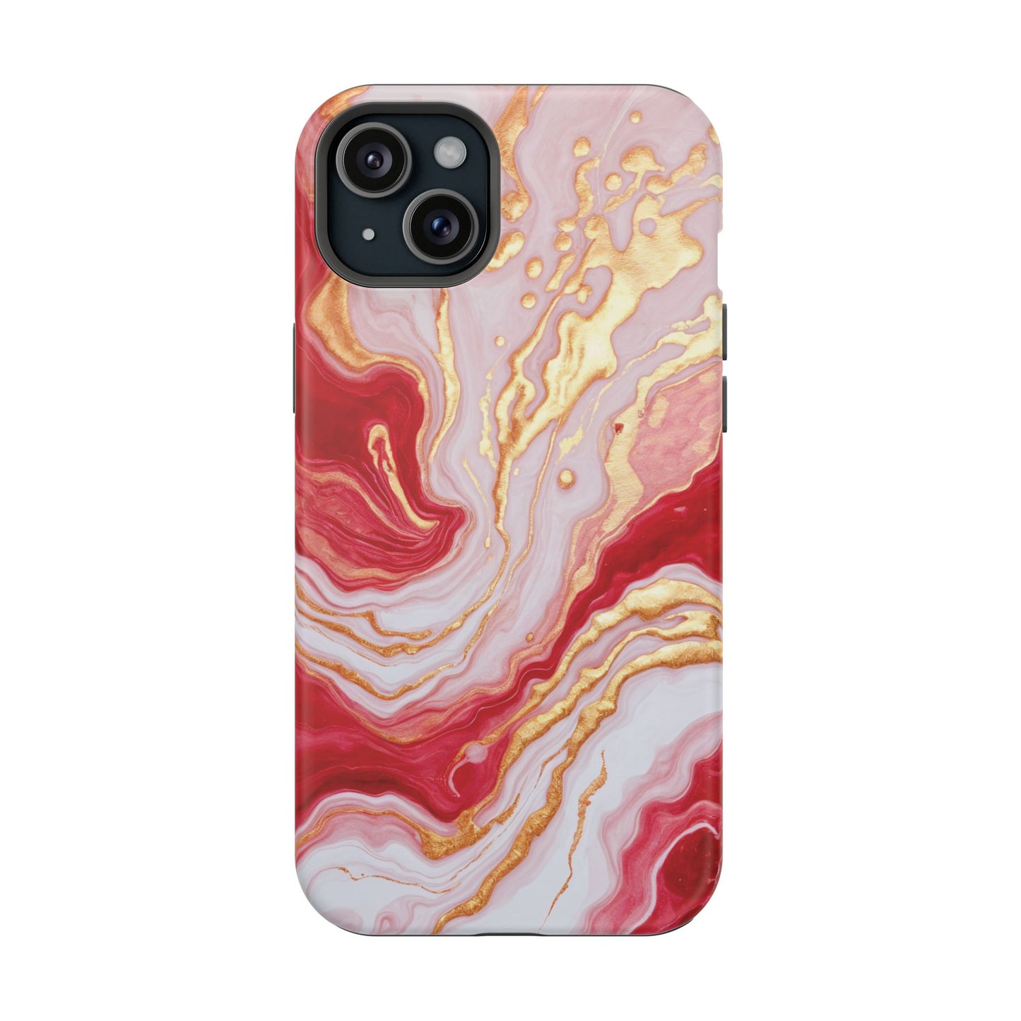 Dutch-Pour Painting: Crimson, Gold, and White (Phone Case)