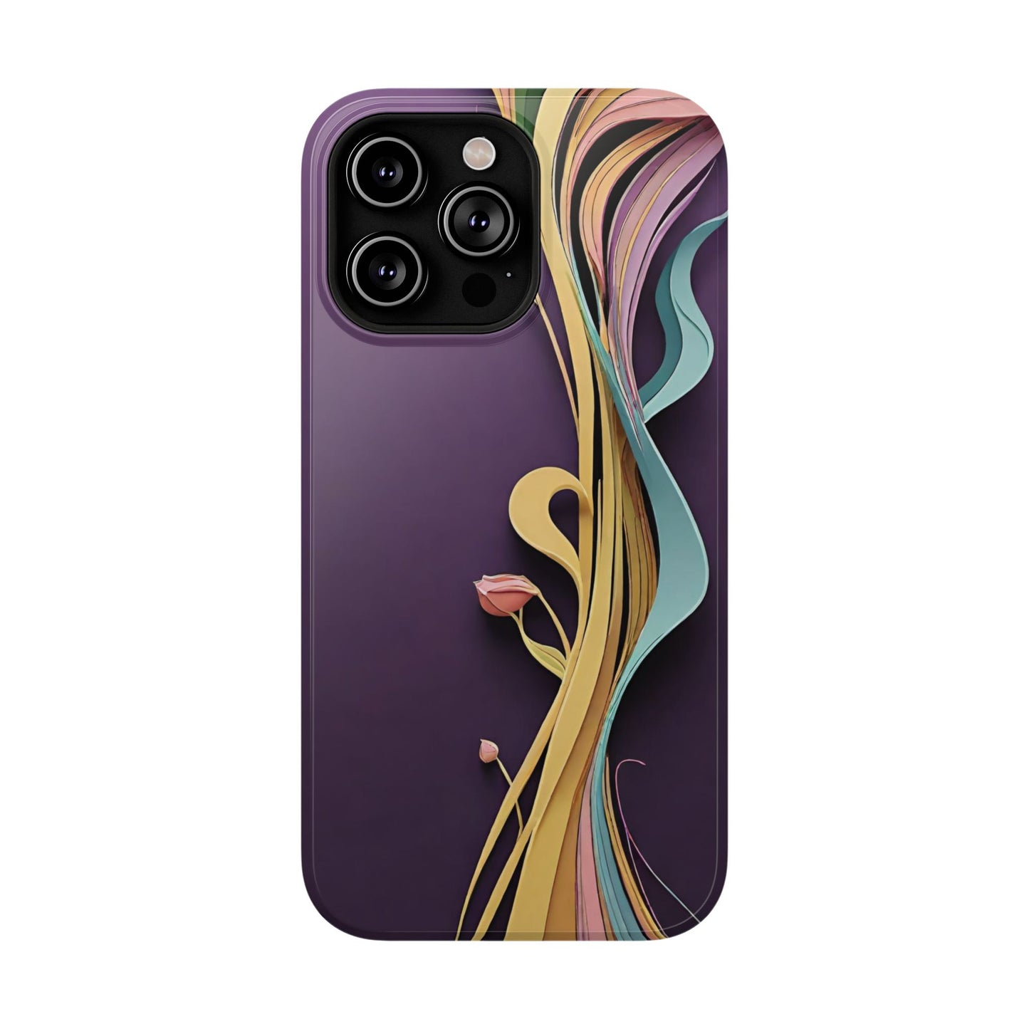 Paper-Cut: Abstract Flow on Plum (Phone Case)