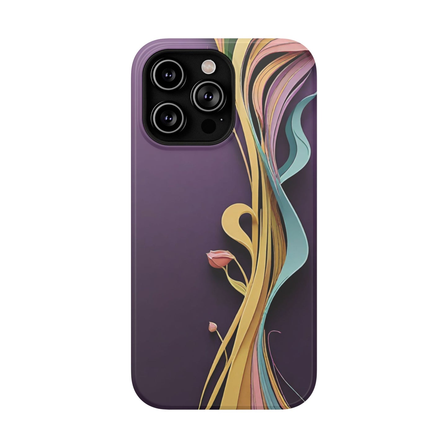 Paper-Cut: Abstract Flow on Plum (Phone Case)