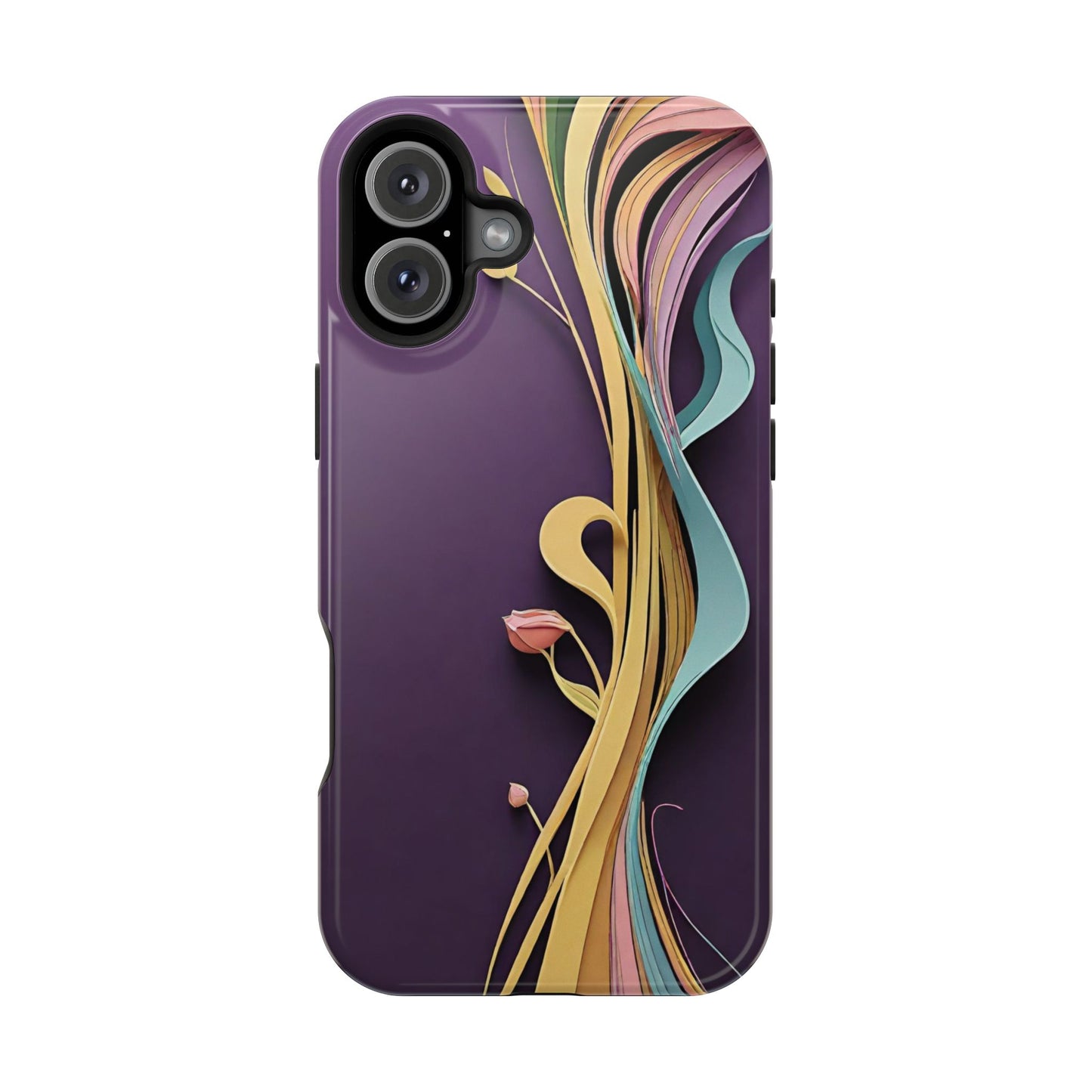 Paper-Cut: Abstract Flow on Plum (Phone Case)