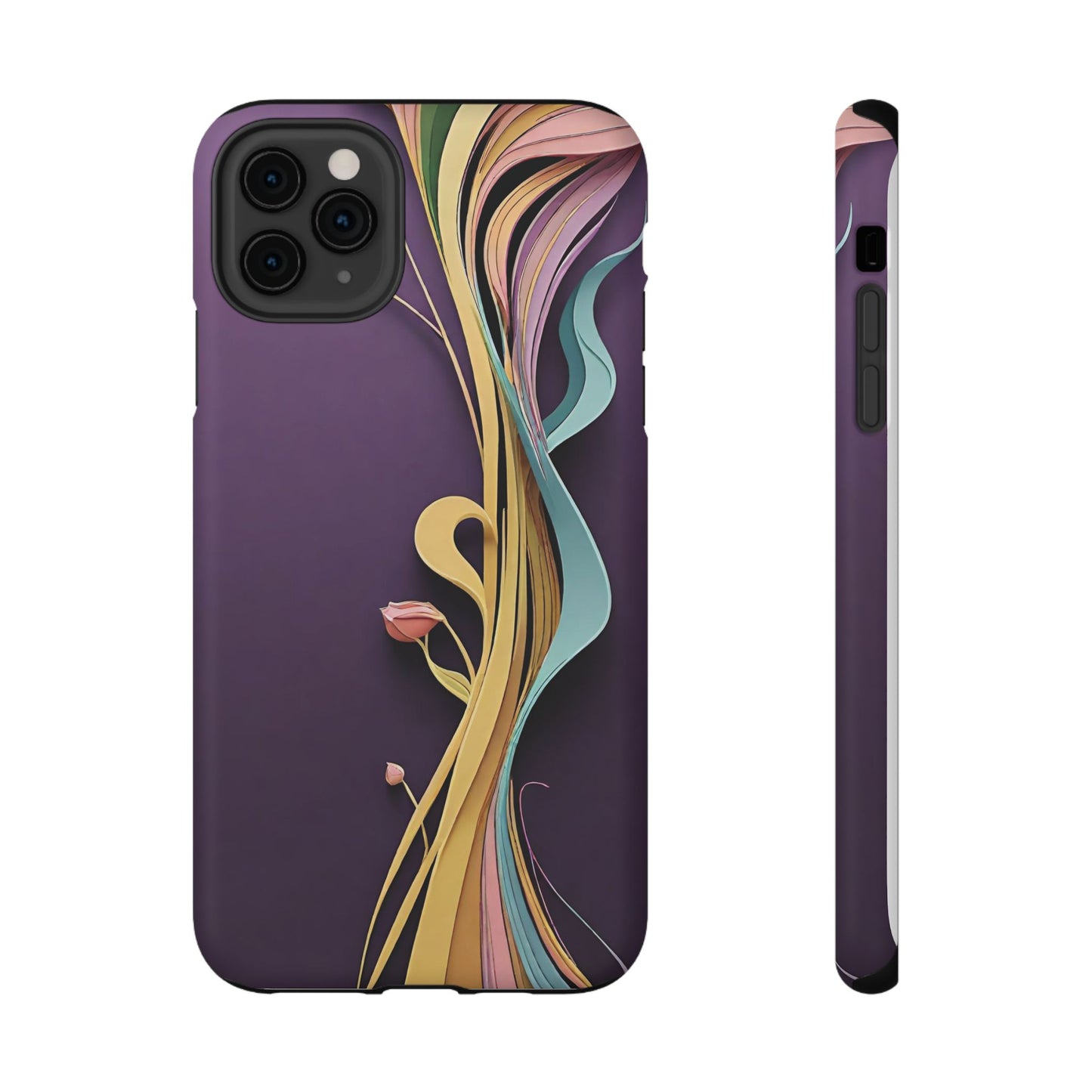 Paper-Cut: Abstract Flow on Plum (Phone Case)