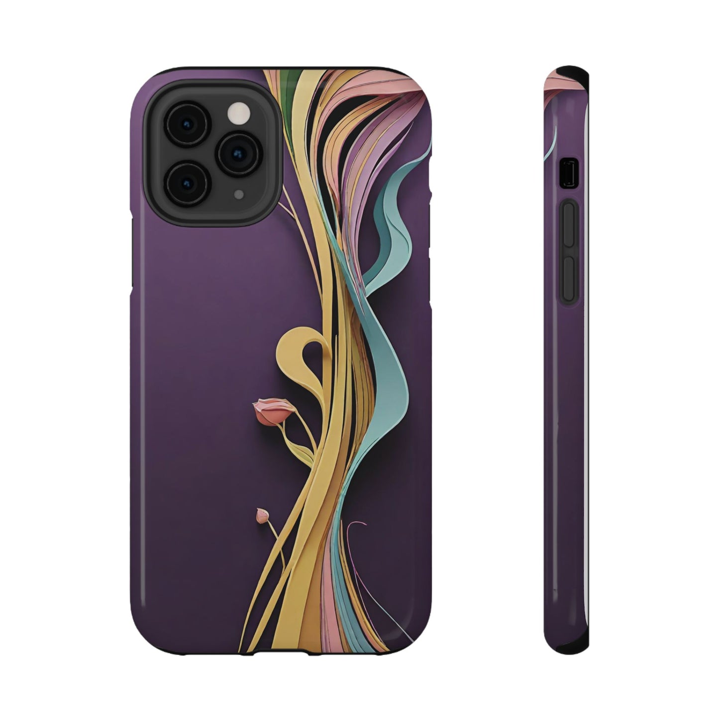 Paper-Cut: Abstract Flow on Plum (Phone Case)