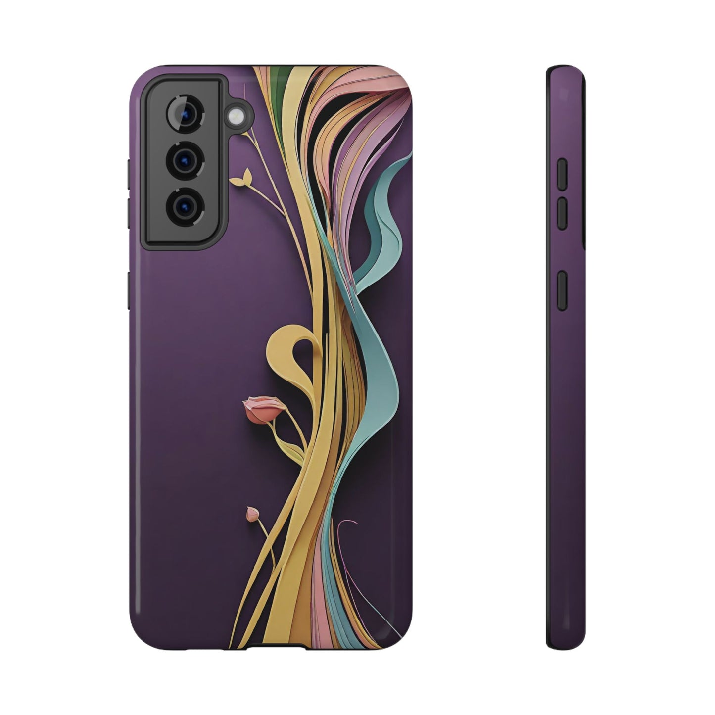 Paper-Cut: Abstract Flow on Plum (Phone Case)