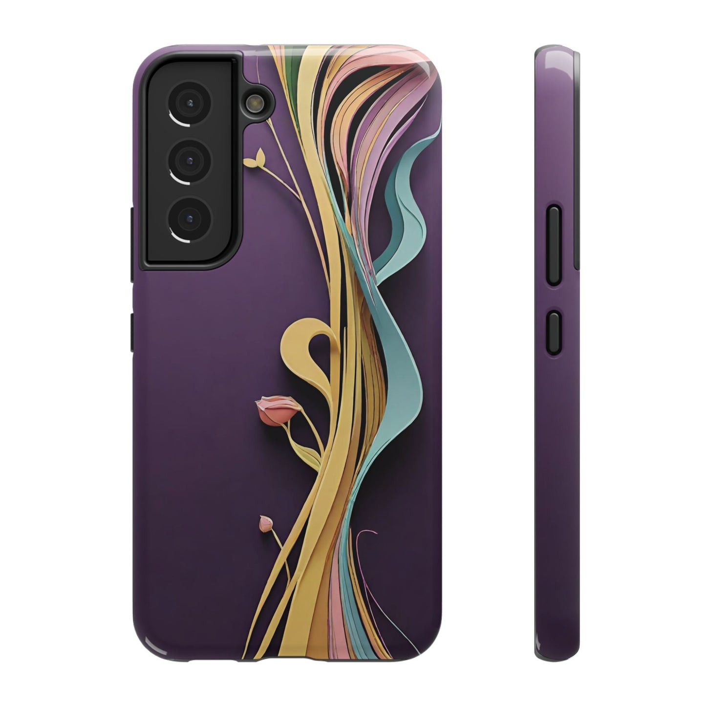 Paper-Cut: Abstract Flow on Plum (Phone Case)