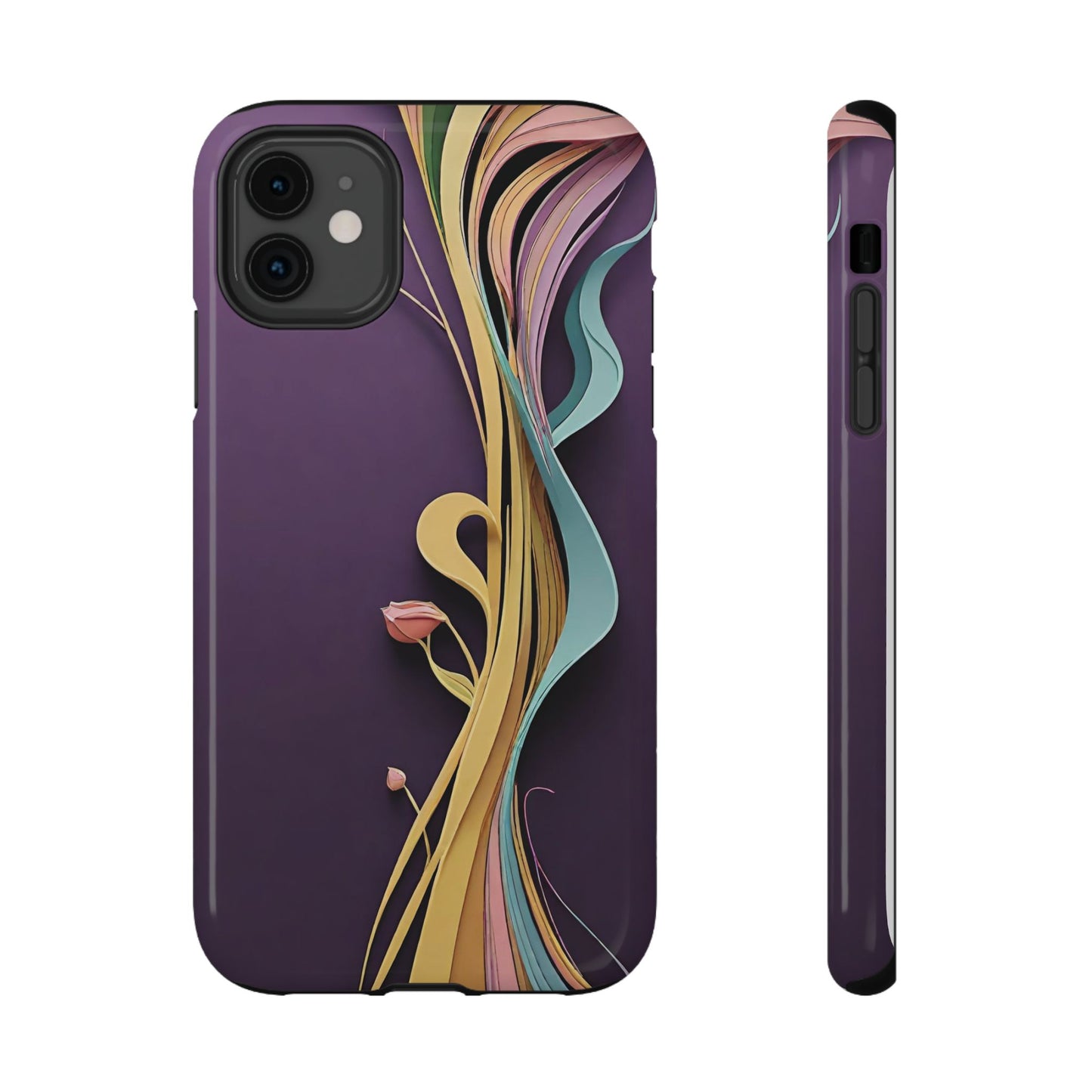 Paper-Cut: Abstract Flow on Plum (Phone Case)