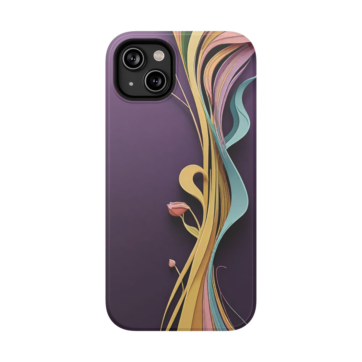 Paper-Cut: Abstract Flow on Plum (Phone Case)