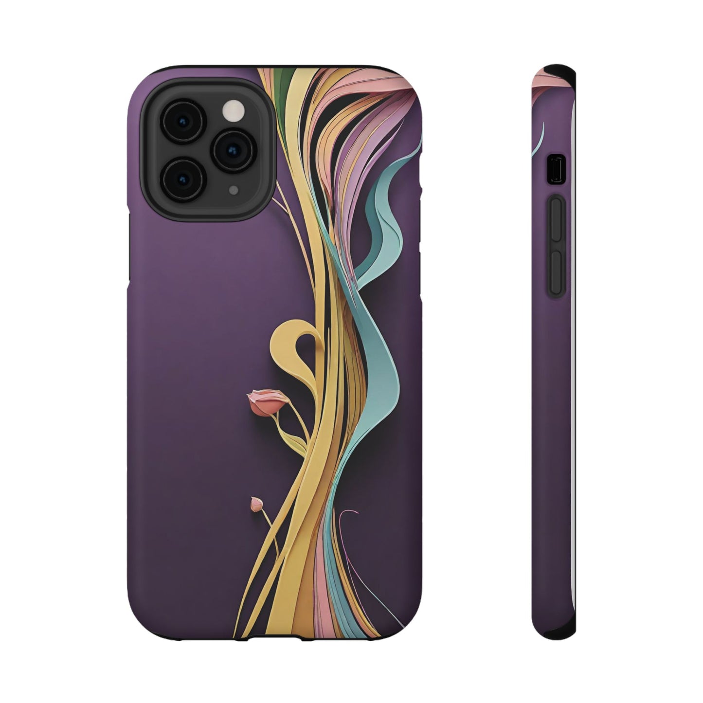 Paper-Cut: Abstract Flow on Plum (Phone Case)